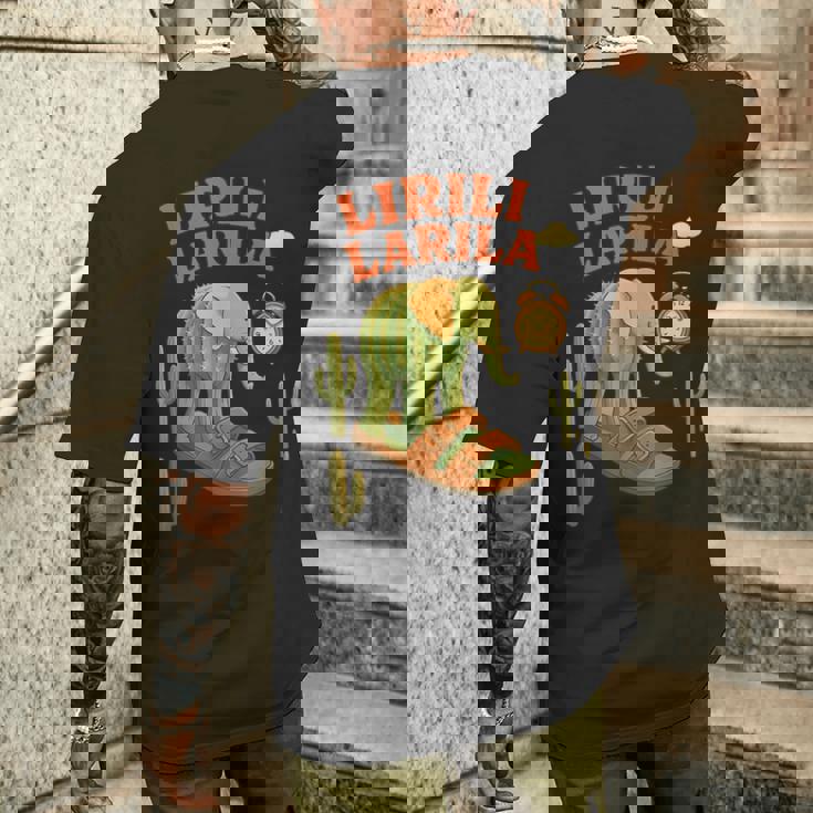 Lirili Larila イタリアのブレインロットミーム メンズTシャツ バックプリント 彼への贈り物