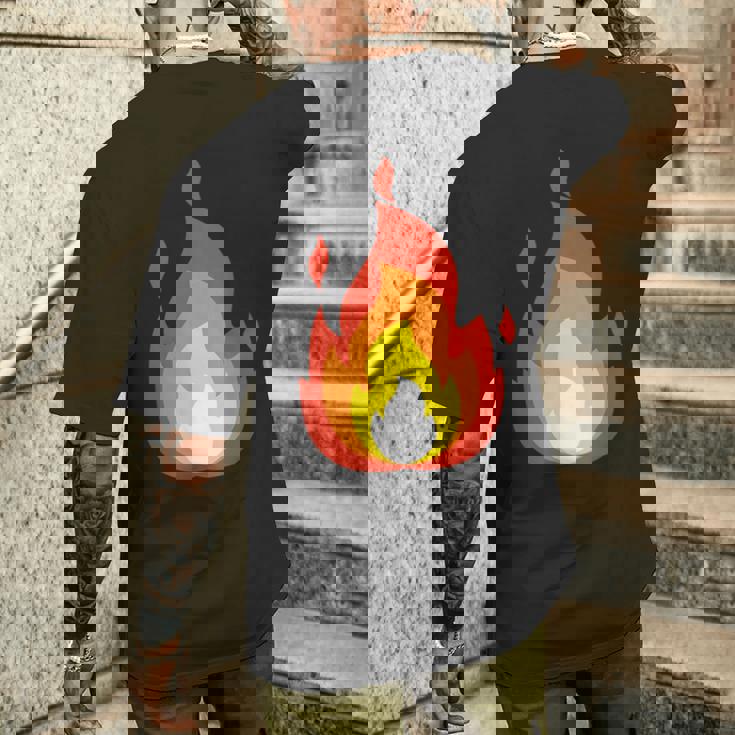 Lit Fire Flame ホットバーニングビーチパーティー メンズTシャツ バックプリント 彼への贈り物