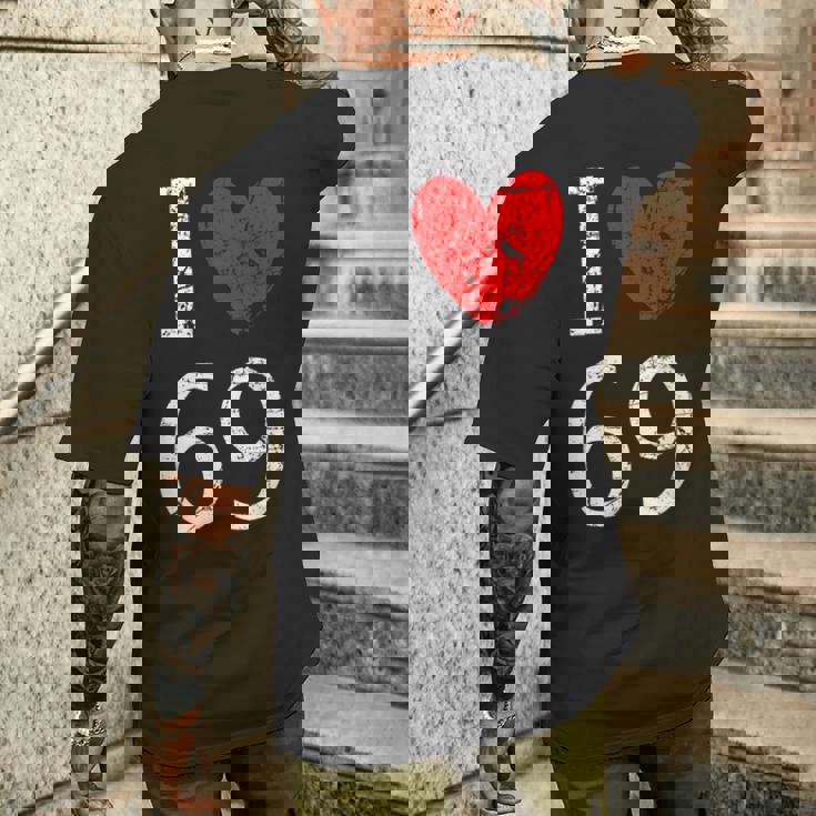 I Love 69 メンズTシャツ バックプリント 彼への贈り物