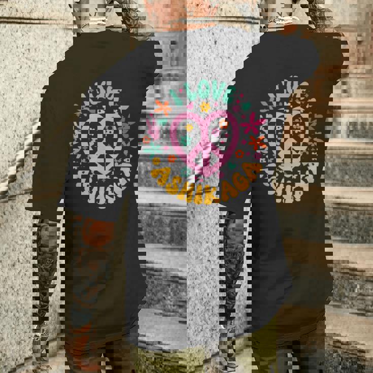 I Love Ashikaga 足利大好き メンズTシャツ バックプリント 彼への贈り物