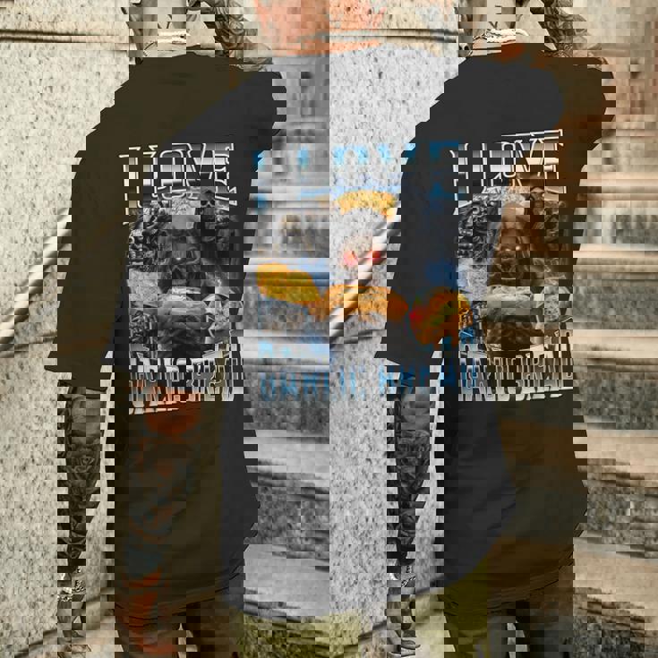 I Love Garlic Bread メンズTシャツ バックプリント 彼への贈り物