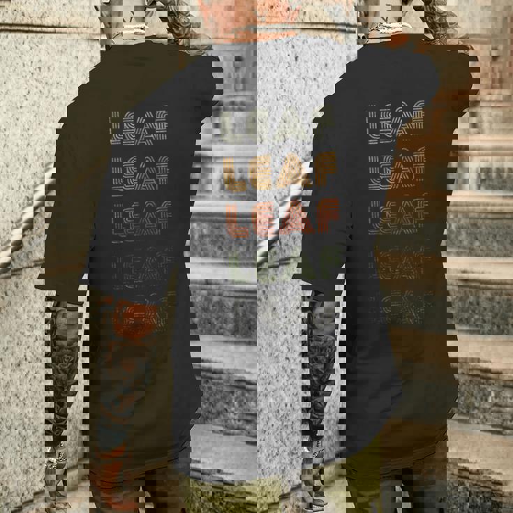 Love Heart Leaf グランジ ビンテージスタイル ブラックリーフ メンズTシャツ バックプリント 彼への贈り物