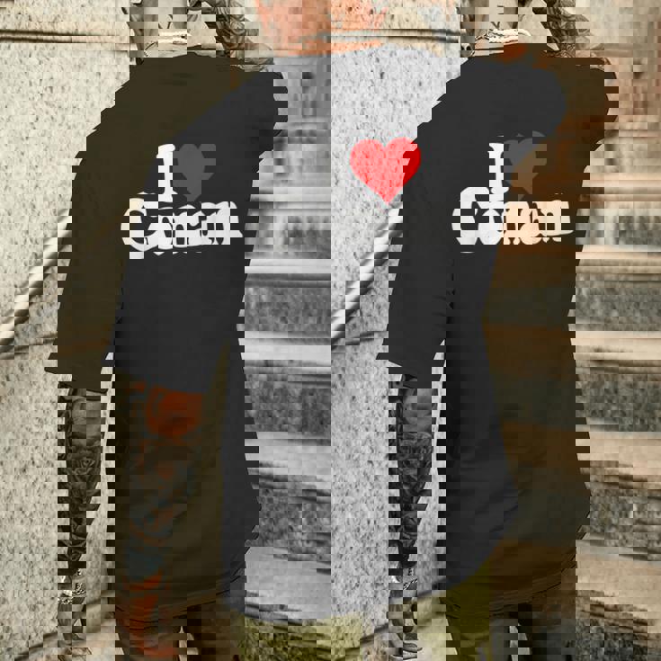 I Love Heart コナン ネームtシャツ メンズTシャツ バックプリント 彼への贈り物