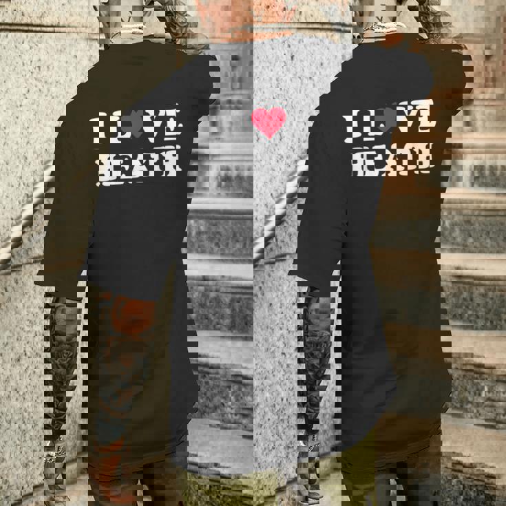 I Love Heath マッチング ガールフレンド&ボーイフレンド ヒースネーム メンズTシャツ バックプリント 彼への贈り物