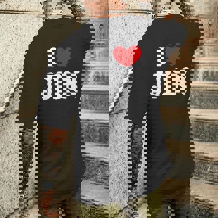 I Love Jin 私は愛する Jin メンズTシャツ バックプリント 彼への贈り物