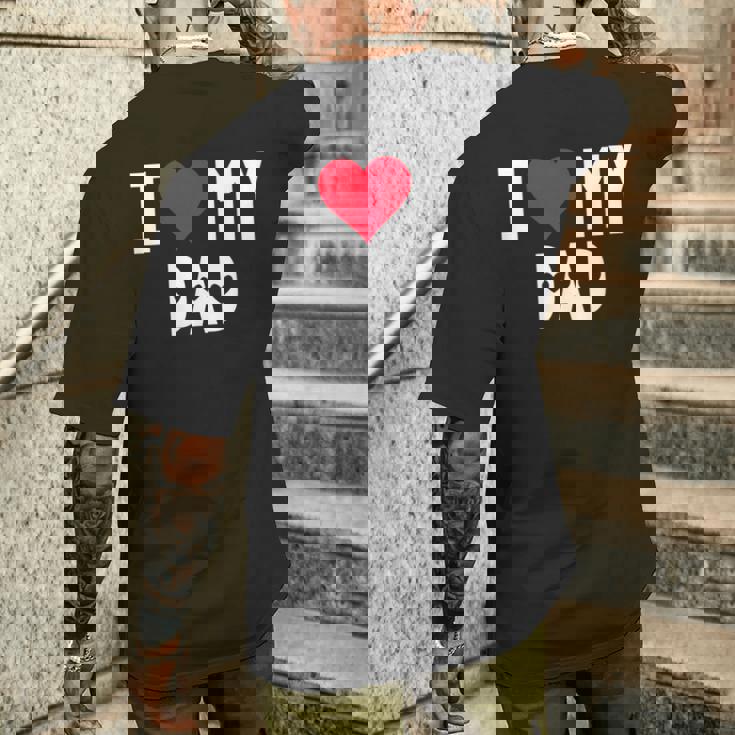 I Love My Dad シャツ I Heart Dad Love Dad メンズTシャツ バックプリント 彼への贈り物