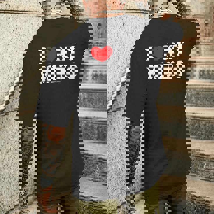 I Love My Miho みほが大好き メンズTシャツ バックプリント 彼への贈り物