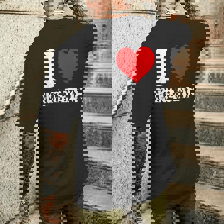 I Love Reggaeton Music メンズTシャツ バックプリント 彼への贈り物