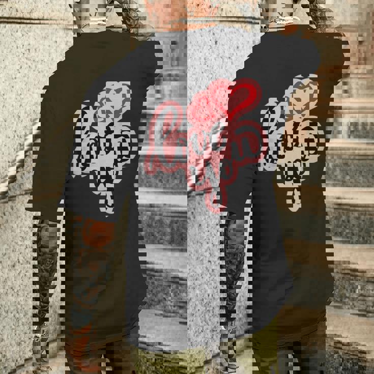 Love You Heart バレンタインデー 好きな人 パートナー 愛 メンズTシャツ バックプリント 彼への贈り物