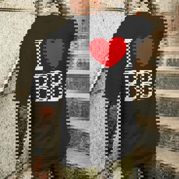 I Love ハート Bb メンズTシャツ バックプリント 彼への贈り物