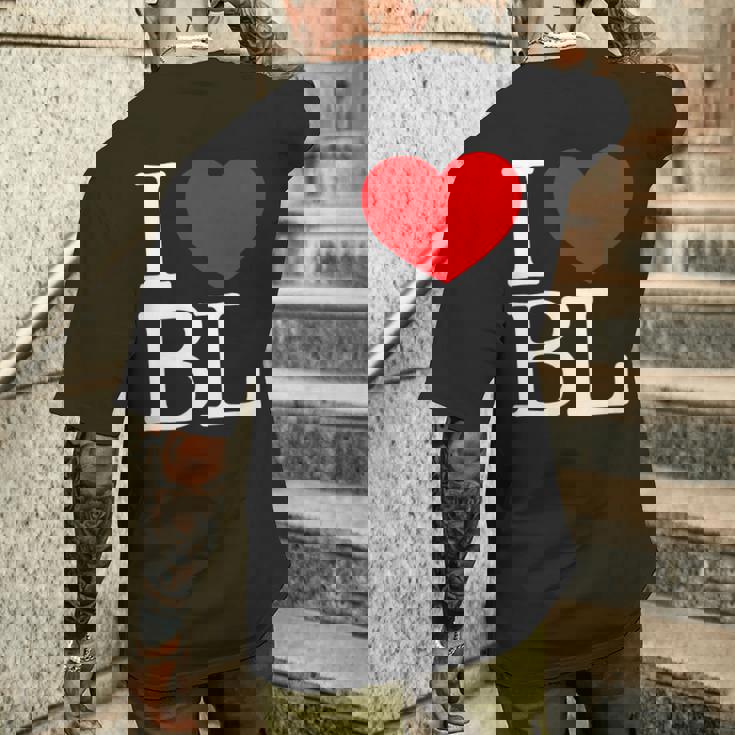 I Love ハート Bl メンズTシャツ バックプリント 彼への贈り物