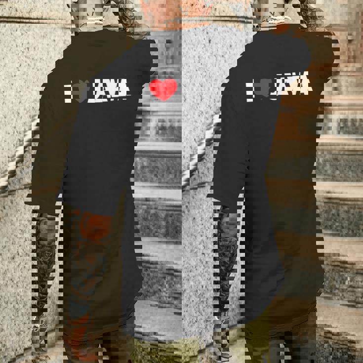 I Love ハート Java メンズTシャツ バックプリント 彼への贈り物