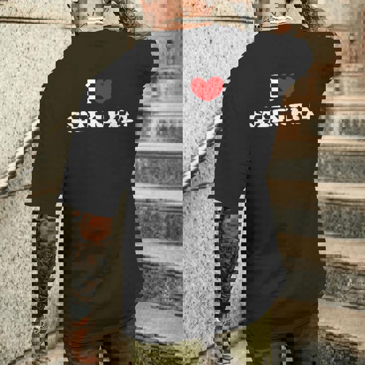 I Loveakura 私は愛するakura メンズTシャツ バックプリント 彼への贈り物