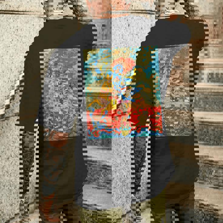 Magzor Gyalmo チベット仏教 タンカ 曼荼羅 仏教 メンズTシャツ バックプリント 彼への贈り物