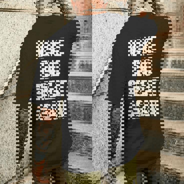 Make Emo Great Again インディーズミュージックエモ メンズTシャツ バックプリント 彼への贈り物