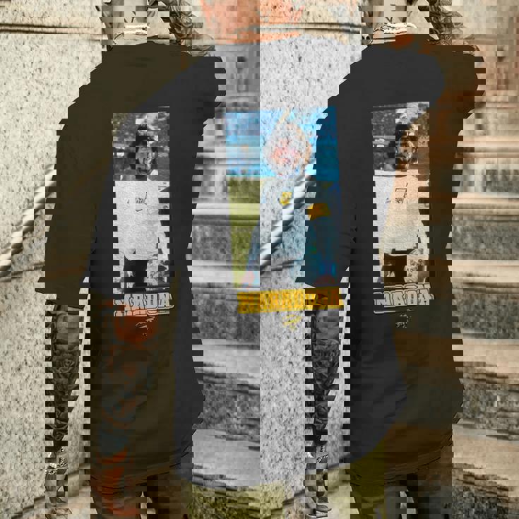 Maradona アルゼンチンヒゲ メンズTシャツ バックプリント 彼への贈り物