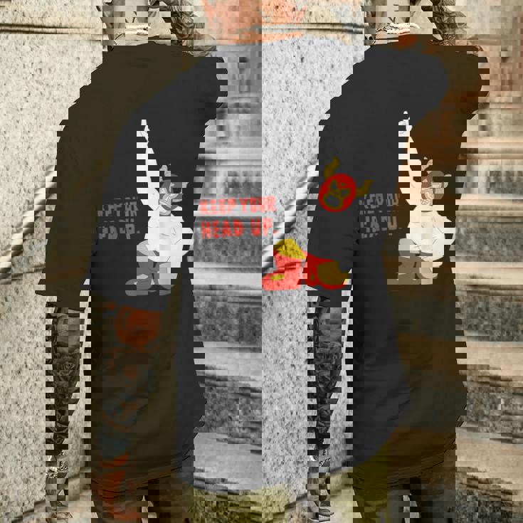 Maskman Istrongest マスクマン Keep Your Head Up レスリング メンズTシャツ バックプリント 彼への贈り物