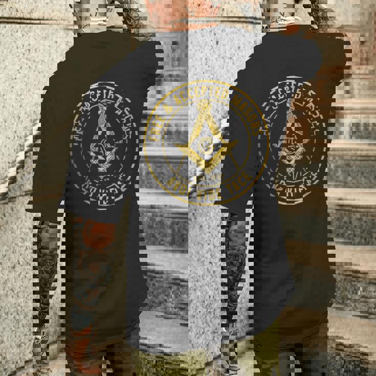 Mason Freemason フリーメイソン シンボル スクエア&コンパス シュライナー メンズTシャツ バックプリント 彼への贈り物