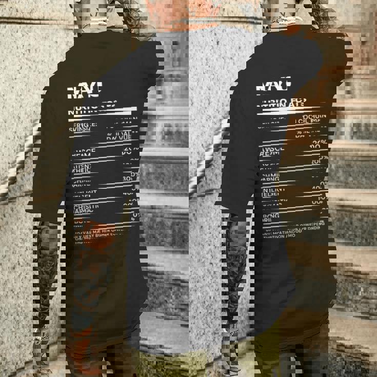 Mayu 栄養成分表示 メンズTシャツ バックプリント 彼への贈り物