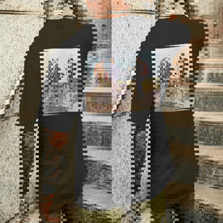 The Meeting Bonjour Monsieur Courbet ギュスターヴ・クールベ作 メンズTシャツ バックプリント 彼への贈り物