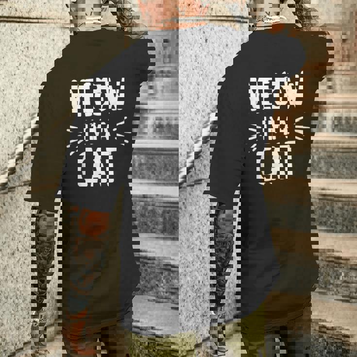 Meow I'm Cat おもしろい子猫好きデザイン メンズTシャツ バックプリント 彼への贈り物