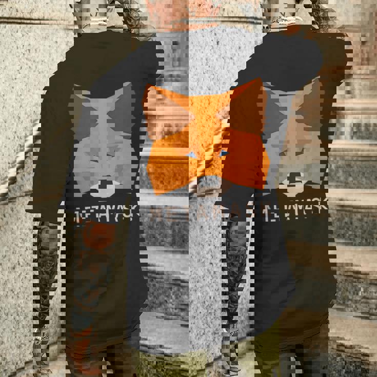 Metamask Fox 安全な暗号財布 Altcoin トークン交換 メンズTシャツ バックプリント 彼への贈り物