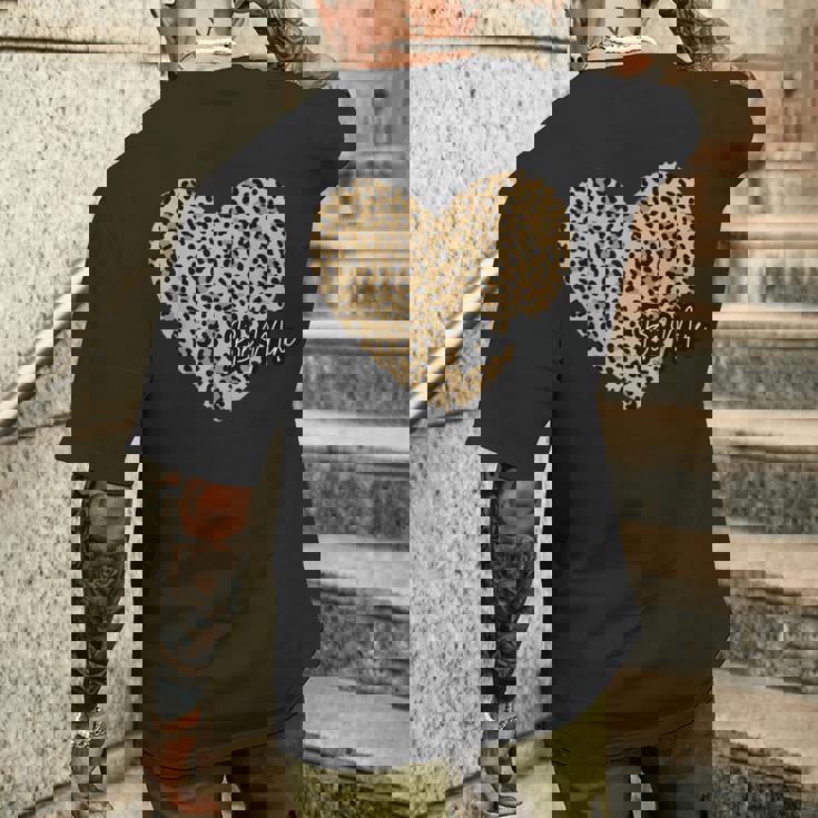 Be Mine ヒョウ柄 ハート メンズTシャツ バックプリント 彼への贈り物