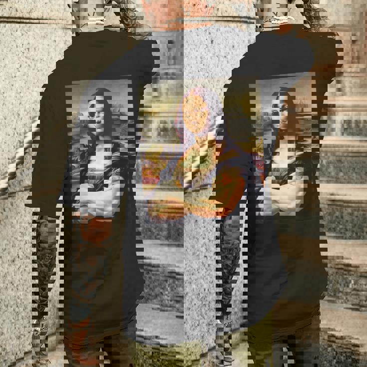 Mona Lisa Bodybuilding Mona Lisa Muscle Gym Workout メンズTシャツ バックプリント 彼への贈り物