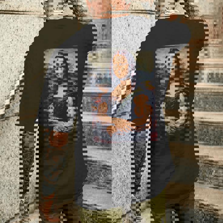 Mona Lisa 上腕二頭筋 ボディービル ジム ワークアウト 面白い モナリザ メンズTシャツ バックプリント 彼への贈り物