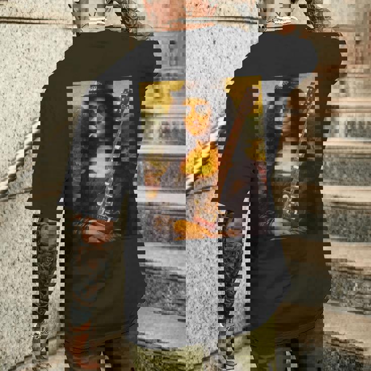 Monalisa Guitarist By Rock N Roll メンズTシャツ バックプリント 彼への贈り物