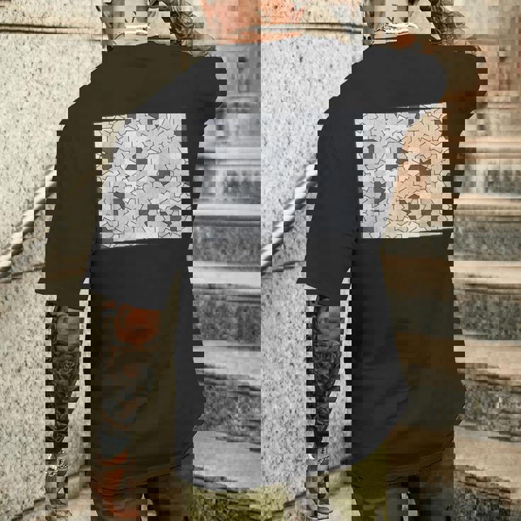 Monotone Aperiodic モノタイルカラー グレータイルパターン メンズTシャツ バックプリント 彼への贈り物