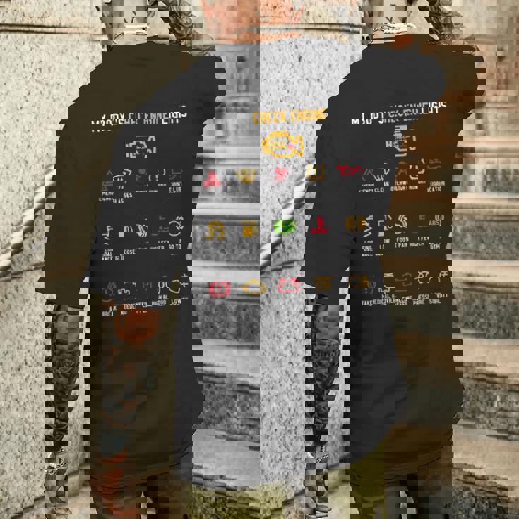 My Body's Check エンジンライト メンズTシャツ バックプリント 彼への贈り物