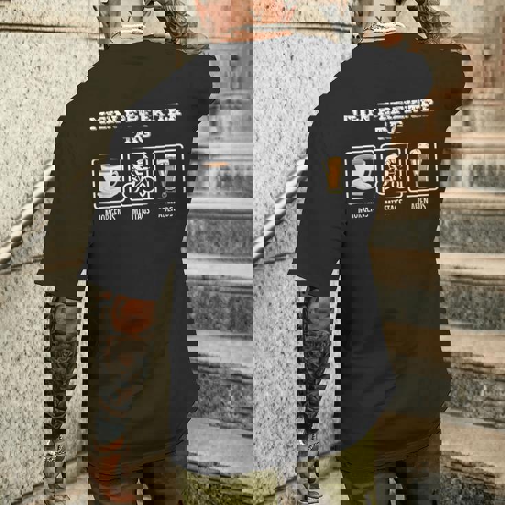 My Perfect Day コーヒー ロードバイク ビール 自転車 メンズTシャツ バックプリント 彼への贈り物