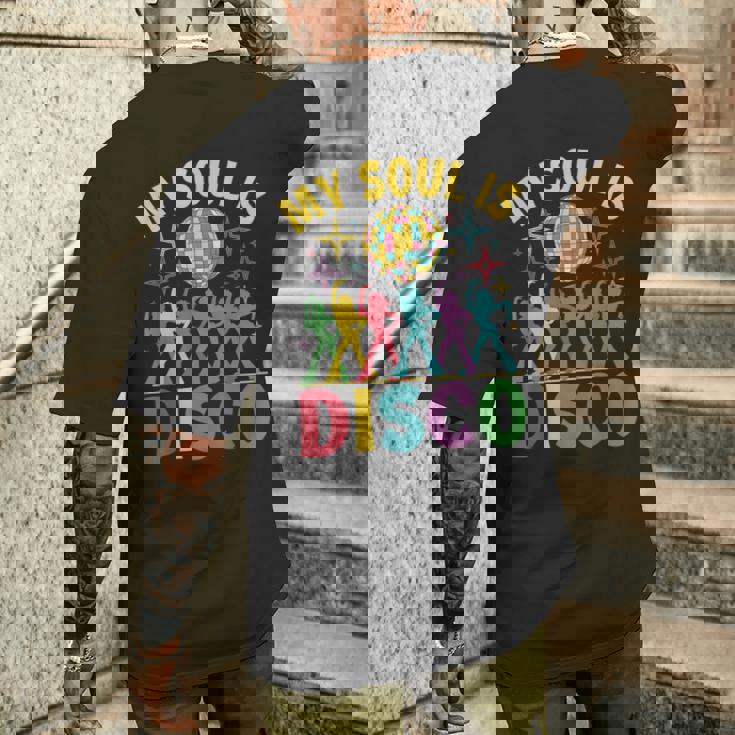 Myoul Is Disco ヴィンテージ 70年代 ダンシング レトロ ダンスミュージック メンズTシャツ バックプリント 彼への贈り物