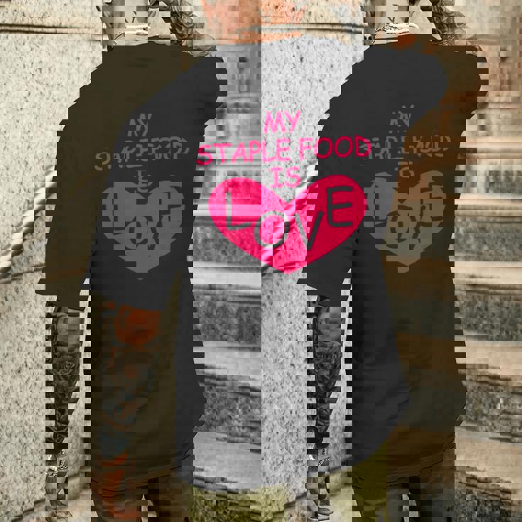 Mytaple Food Is Love メンズTシャツ バックプリント 彼への贈り物