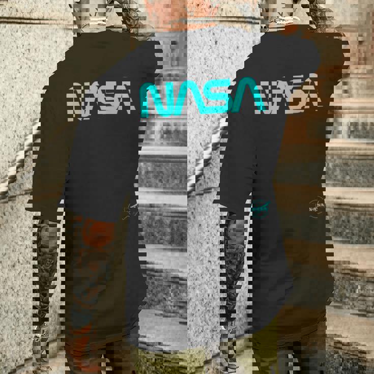 Nasaワームと記章のロゴ メンズTシャツ バックプリント 彼への贈り物