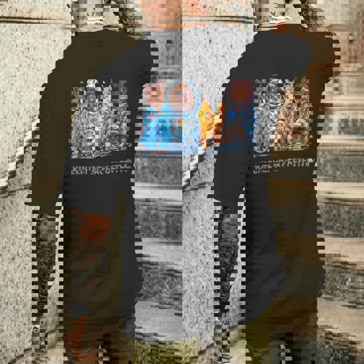 Nasa宇宙飛行士宇宙-猫の飛行服は両側で涼しい メンズTシャツ バックプリント 彼への贈り物