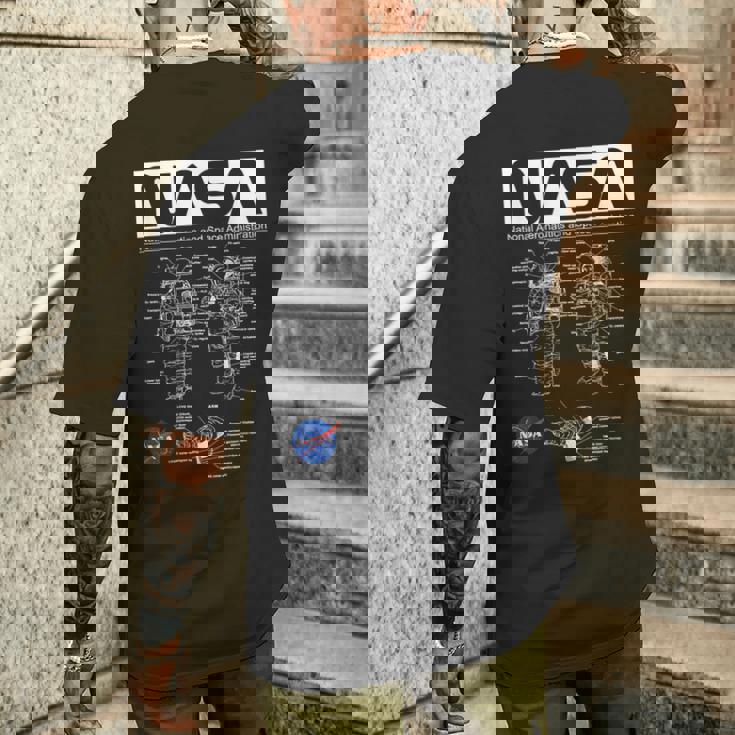 Nasa宇宙飛行士服の概略図 メンズTシャツ バックプリント 彼への贈り物