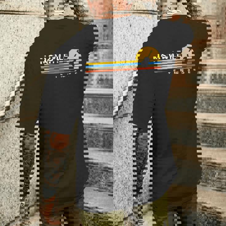 Nashville Tn Tennessee Guitarintage Retroouvenirs メンズTシャツ バックプリント 彼への贈り物