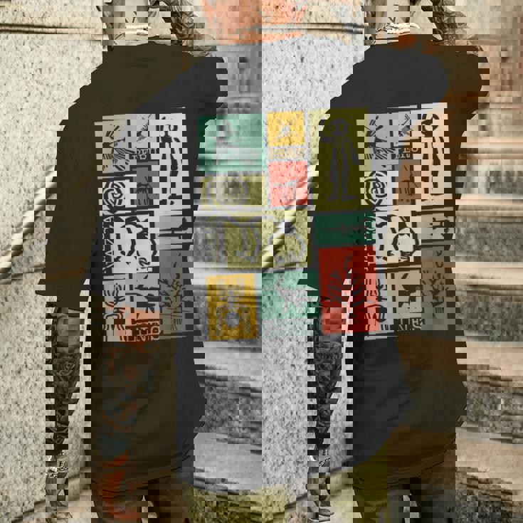 Nazca Linesナスカラインズ ペルージオグリフモンキー 宇宙飛行士 スパイダー レトロ メンズTシャツ バックプリント 彼への贈り物