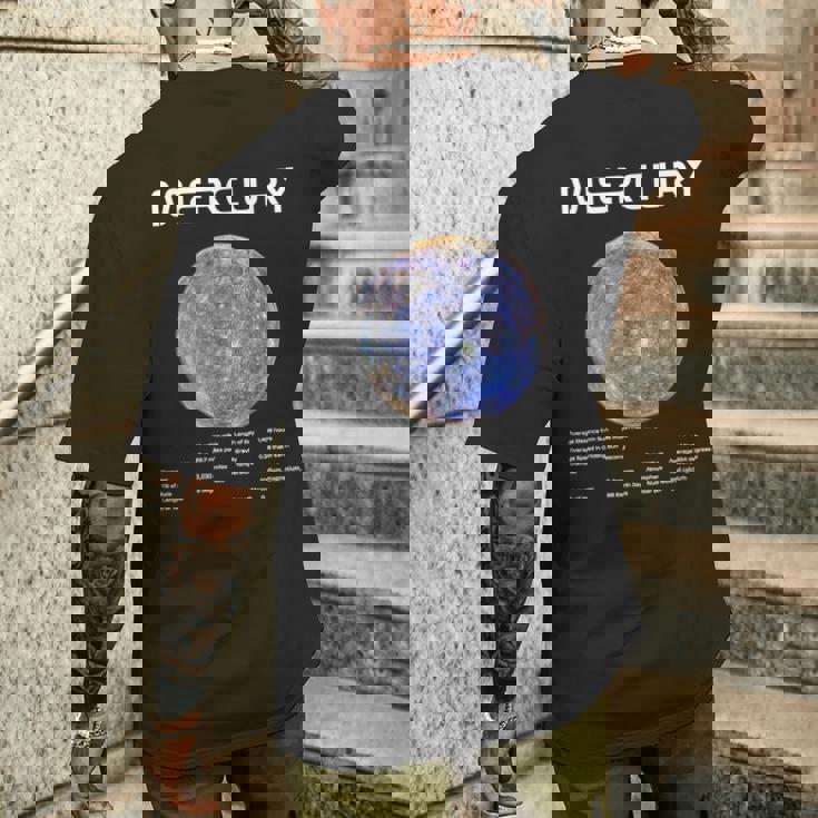 Nerdy Mercury 天文学 科学惑星 太陽系 ホワイト メンズTシャツ バックプリント 彼への贈り物