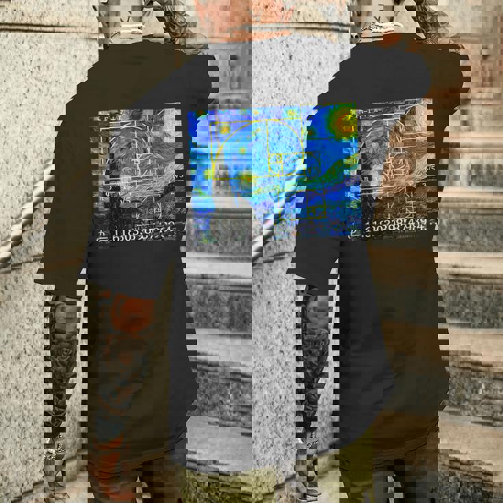 Nerdy 星月夜 フィボナッチ ゴールデン スパイラル 数学の先生 メンズTシャツ バックプリント 彼への贈り物