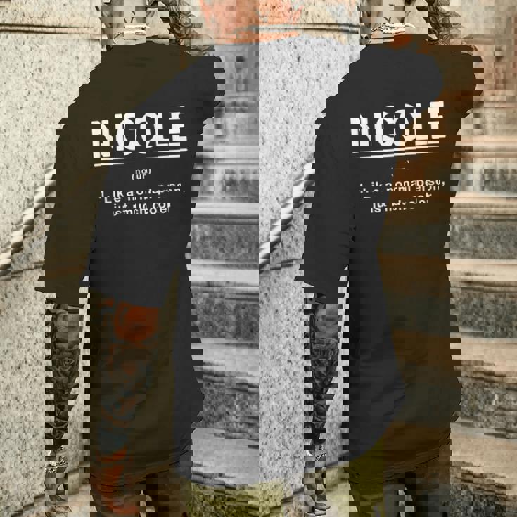 Nicole Definition ファニーファーストネーム ユーモアニックネーム ユニーク メンズTシャツ バックプリント 彼への贈り物