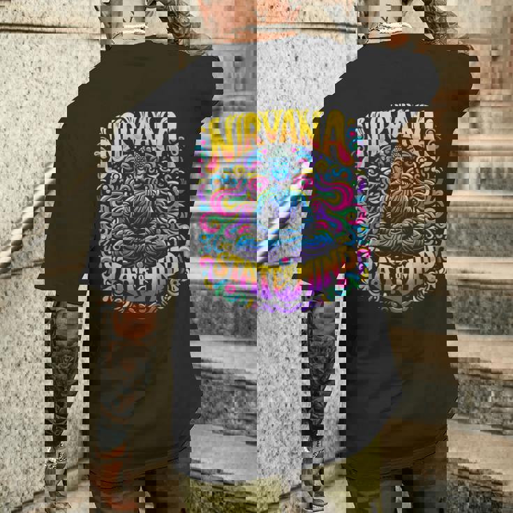 Nirvanatate Of Mind 瞑想 面白いグラフィックtシャツ メンズTシャツ バックプリント 彼への贈り物