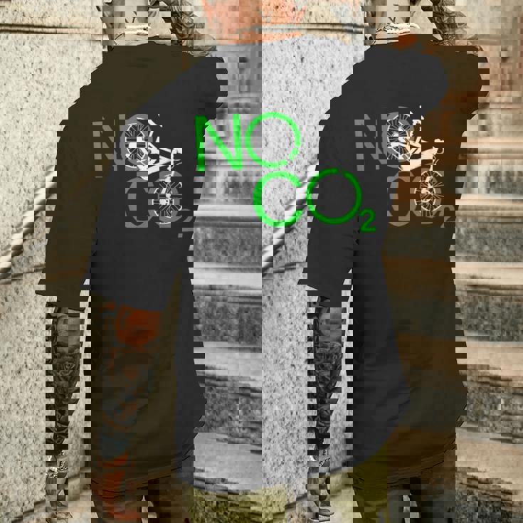 No Co2 サイクリング 気候変動対策 グリーンエネルギー Mtb メンズTシャツ バックプリント 彼への贈り物