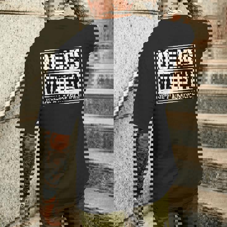 No Lives Matter 面白い 反社会的 内向的 皮肉 メンズTシャツ バックプリント 彼への贈り物