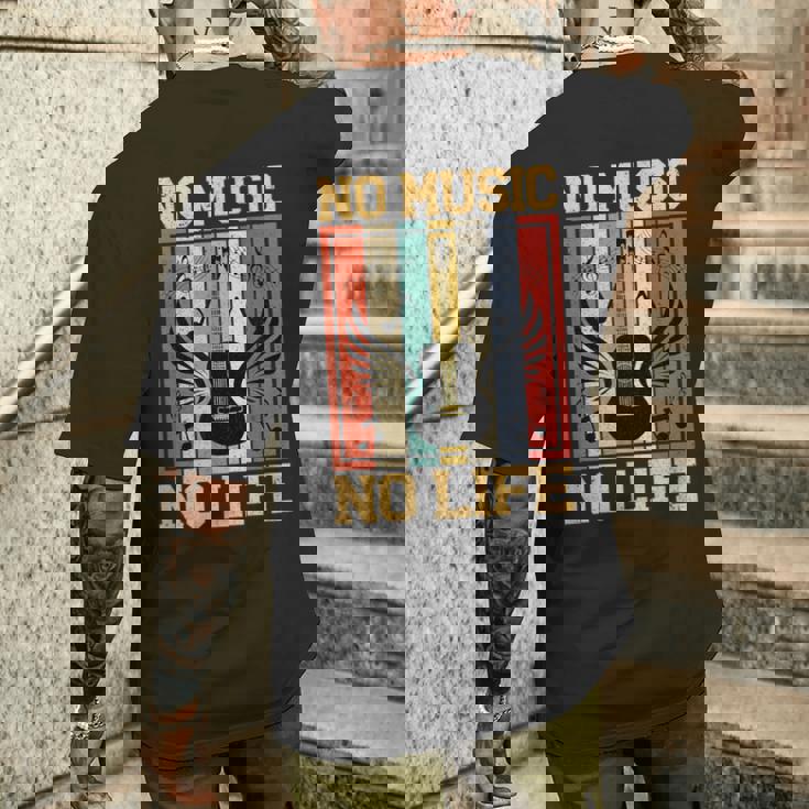 No Music No Life 音符ミュージシャン メンズTシャツ バックプリント 彼への贈り物