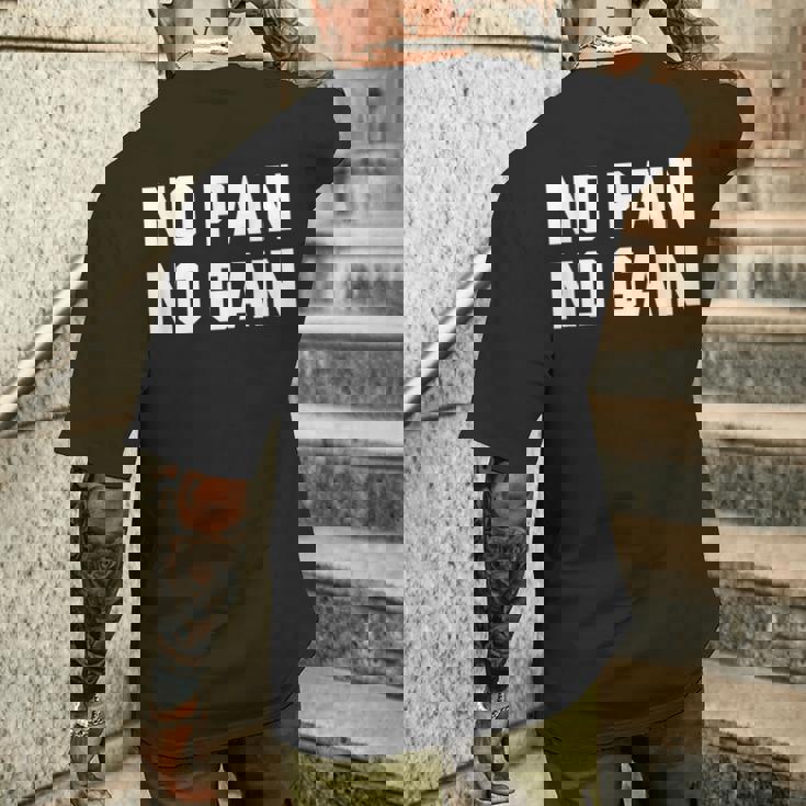 No Pain No Gain Fitness Gym Inspirational Motivation Quotes メンズTシャツ バックプリント 彼への贈り物