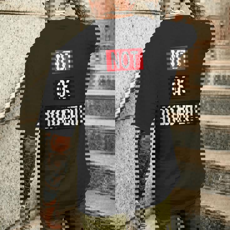 Not Ok Boomer メンズTシャツ バックプリント 彼への贈り物