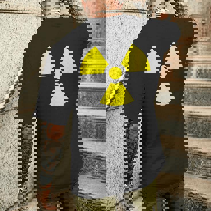 Nuclear 警告 放射線 危険 サイン 放射線活動 メンズTシャツ バックプリント 彼への贈り物